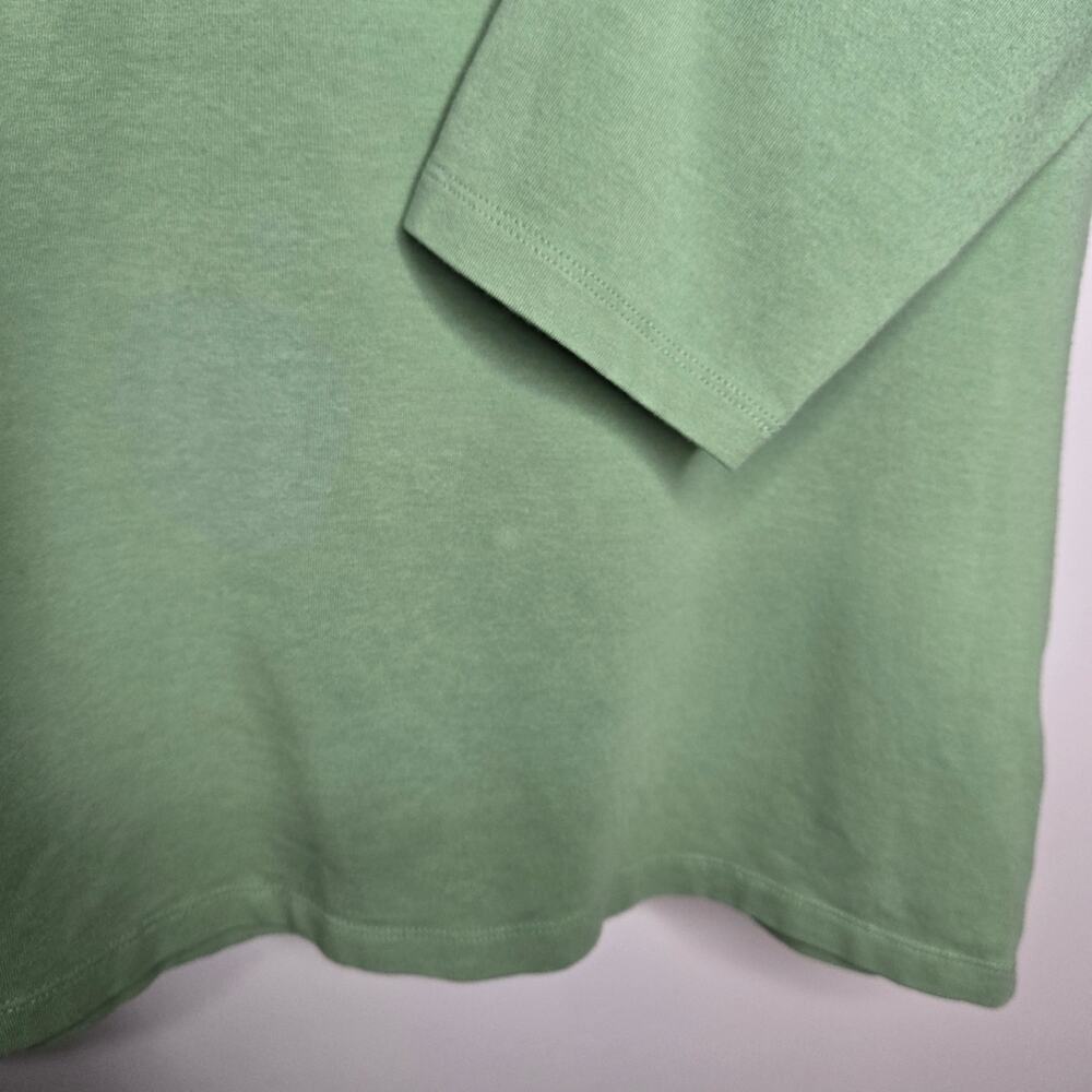 L.L. Bean Womens Grannysmith Apple Green Surplice (Faux Wrap) Top Size M - Picture 3 of 5